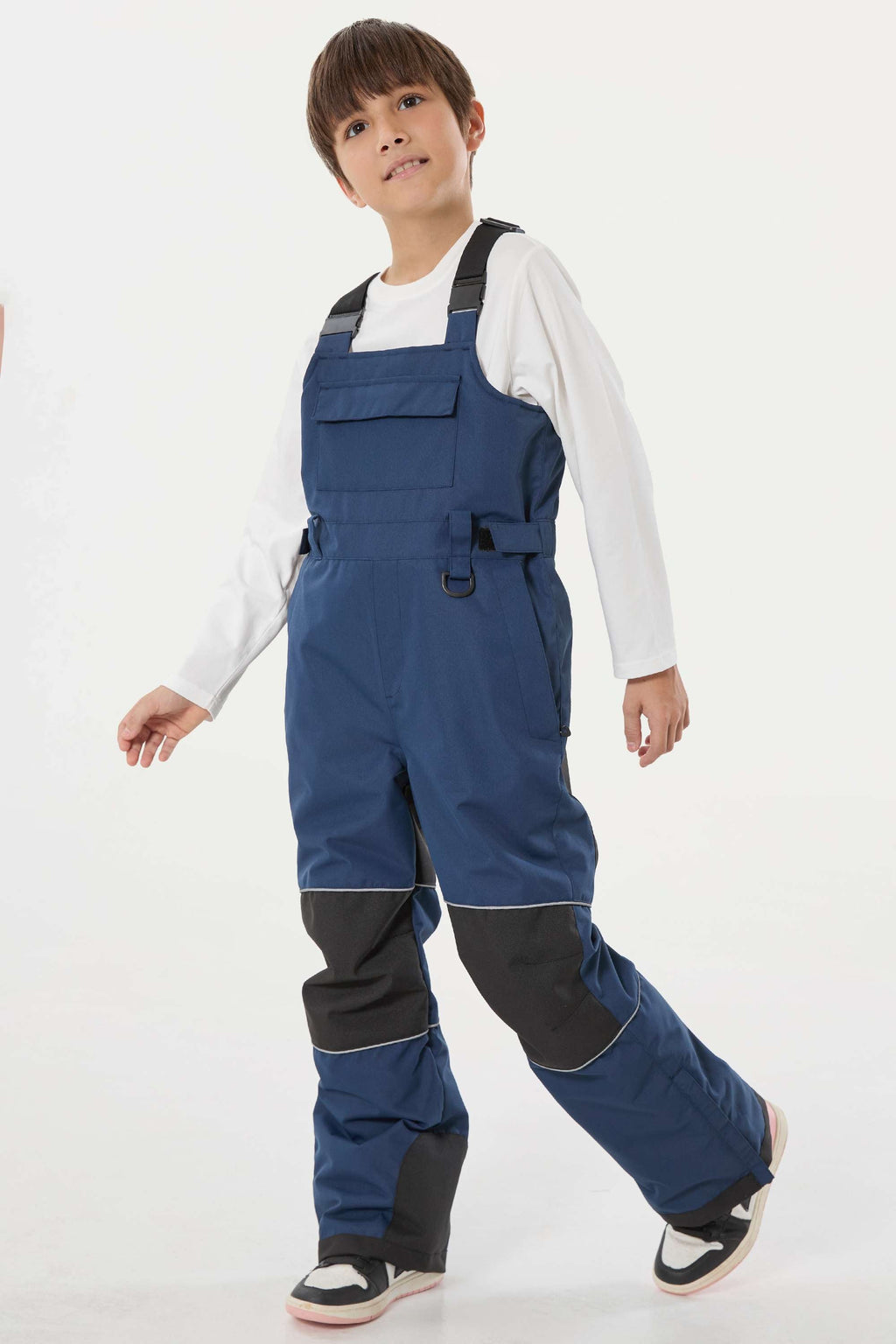 Navy Blue Reflective Workwear Ski Bibs Durable Snow Bibs