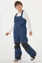 Boys’ Off White Reflective Durable Snow Bibs Workwear Ski Bibs - Gsou Snow
