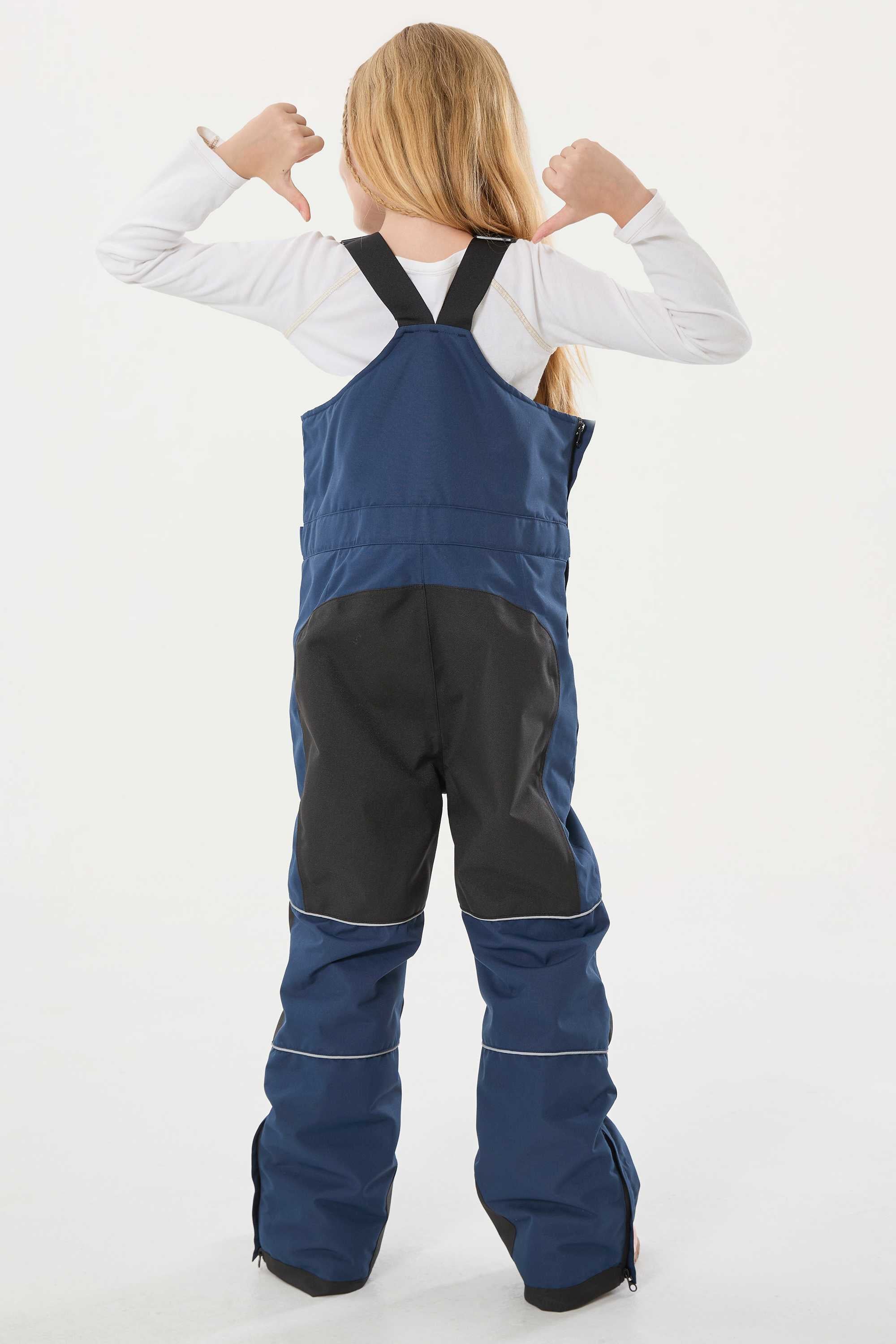 Khaki Reflective Workwear Ski Bibs Durable Snow Bibs