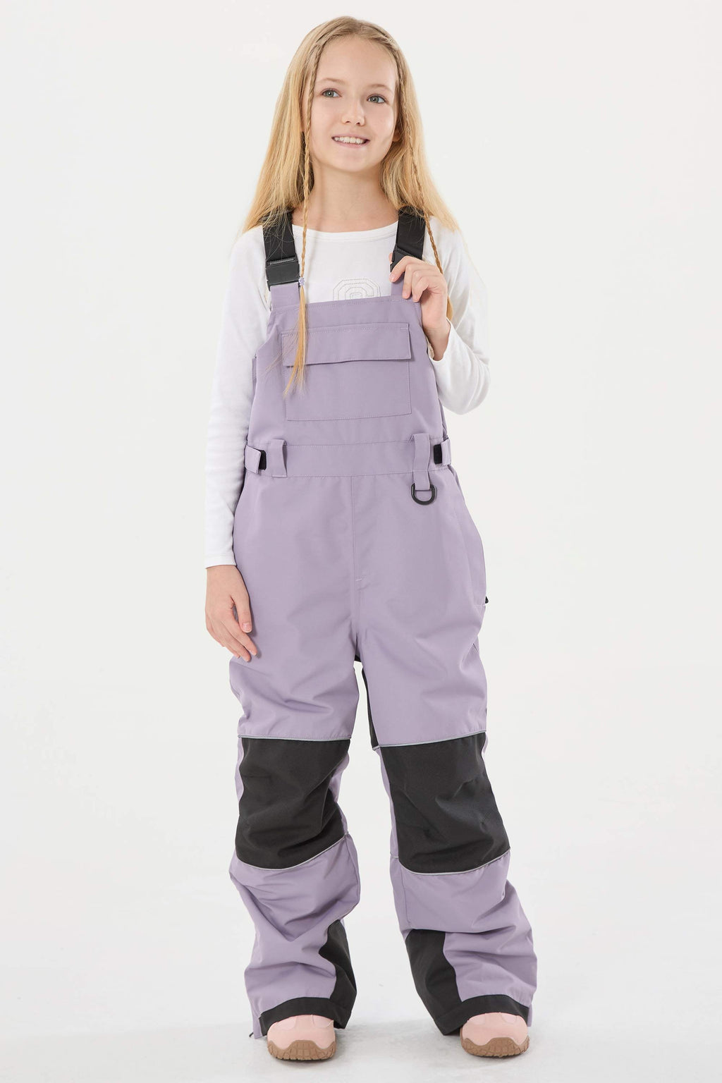 Off White Reflective Workwear Ski Bibs Durable Snow Bibs