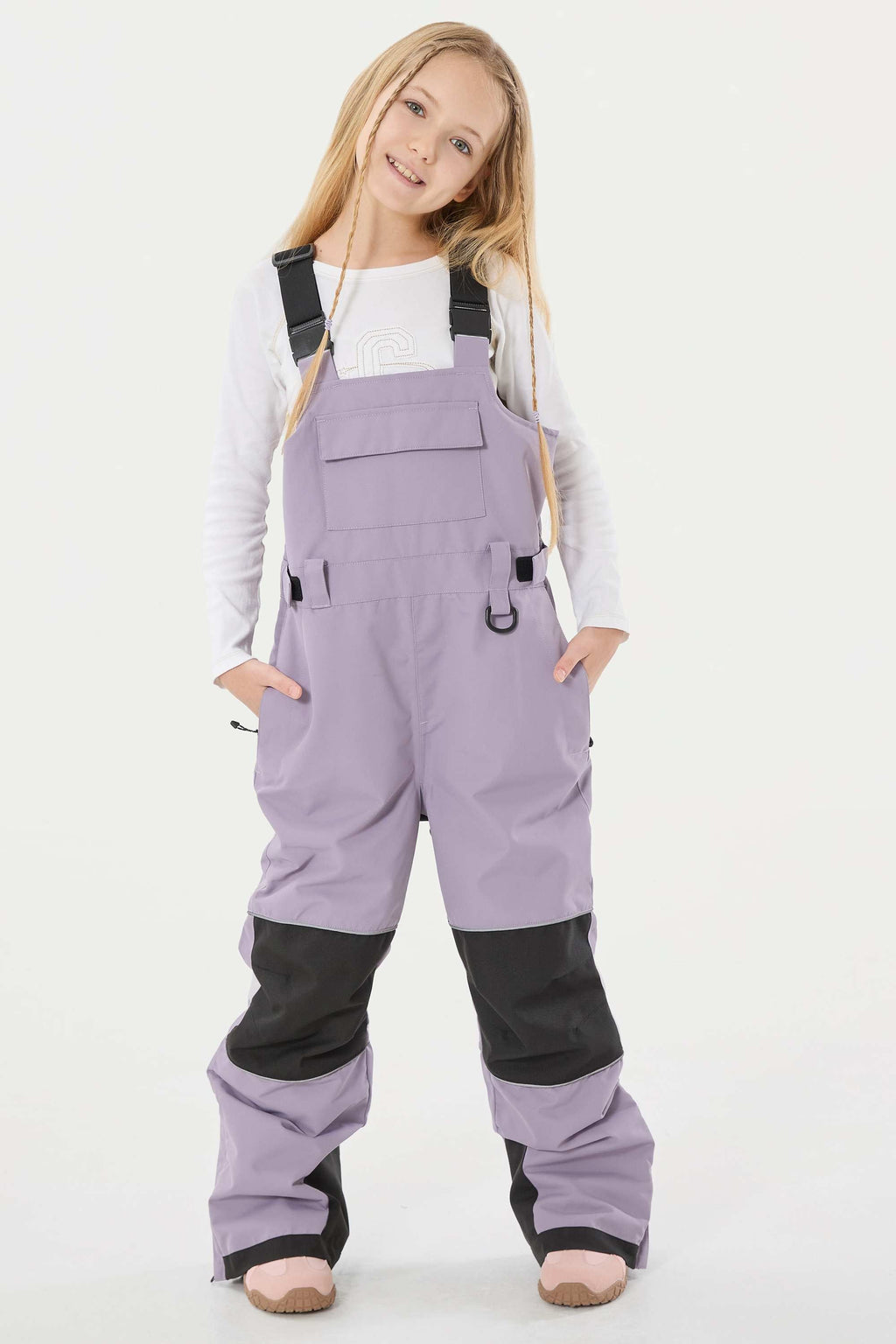 Khaki Reflective Workwear Ski Bibs Durable Snow Bibs