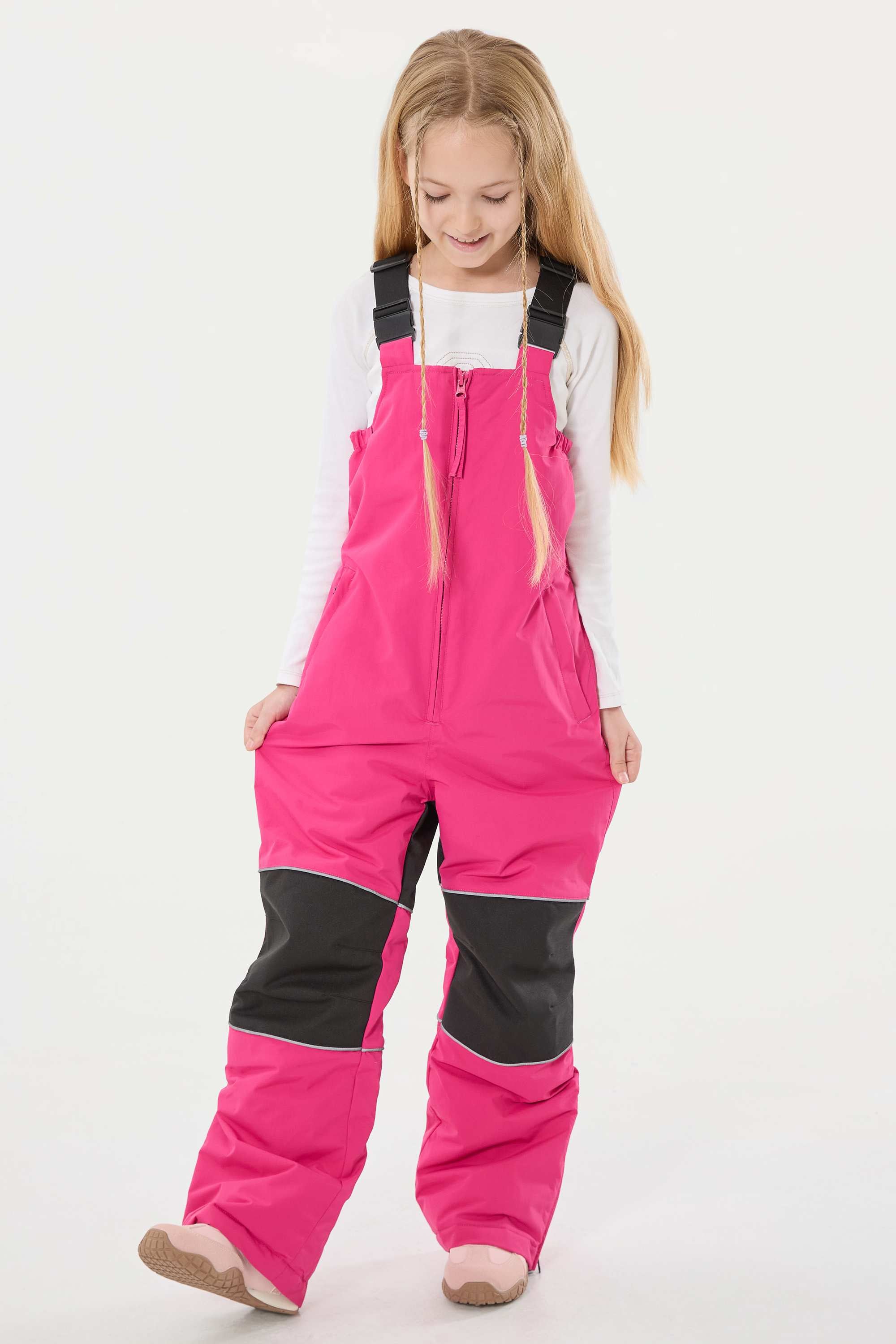 Rose Reflective Workwear Ski Bibs Durable Snow Bibs