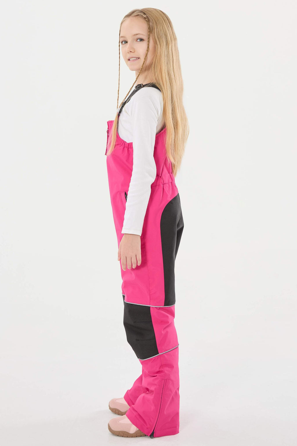 Black Reflective Workwear Ski Bibs Durable Snow Bibs