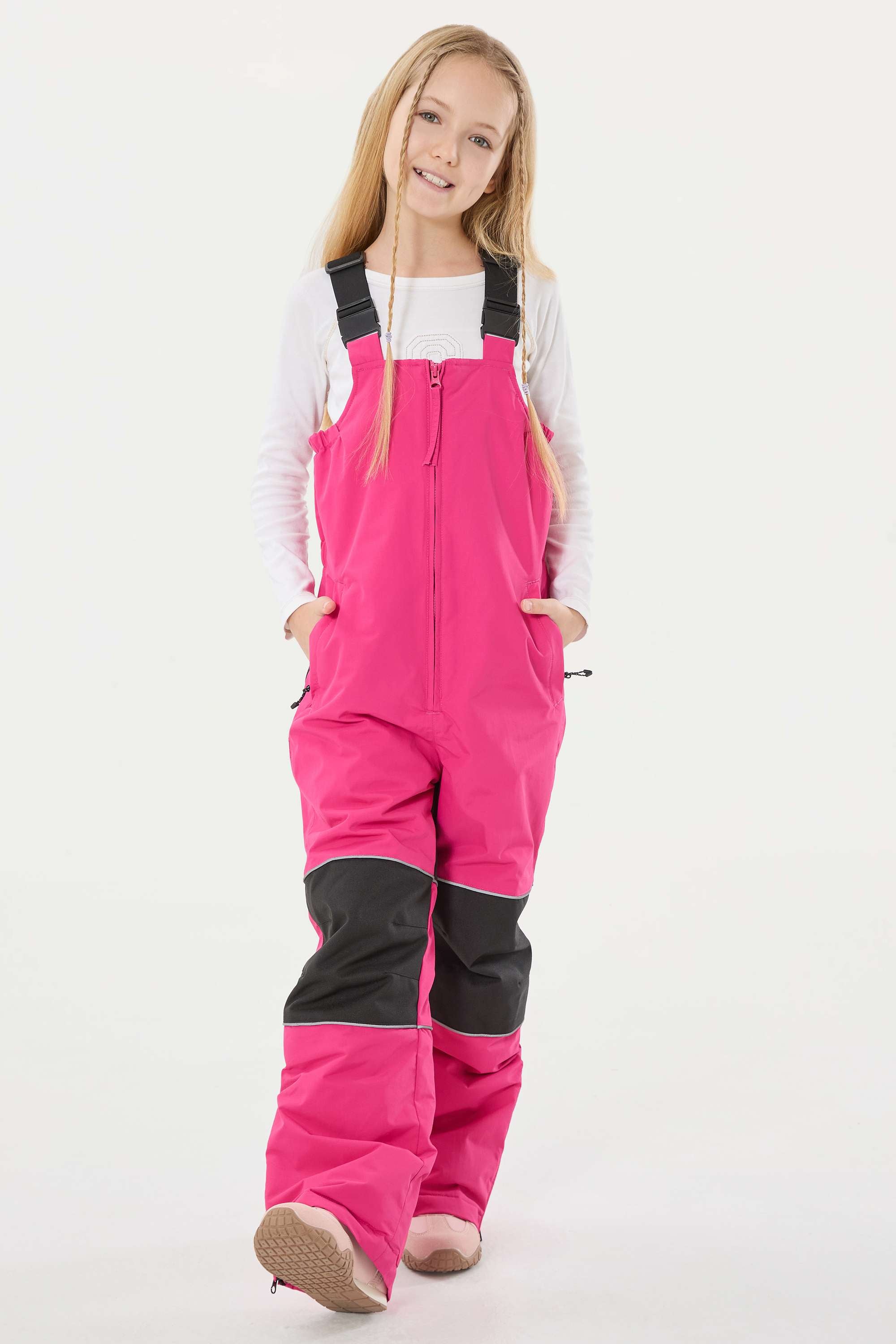 Off White Reflective Workwear Ski Bibs Durable Snow Bibs