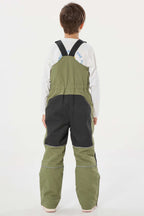 Army Green Reflective Waterproof Ski Bibs Durable Snow Bibs