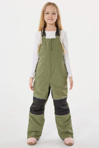 Off White Reflective Waterproof Ski Bibs Durable Snow Bibs