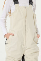 Sky Blue Reflective Waterproof Ski Bibs Durable Snow Bibs