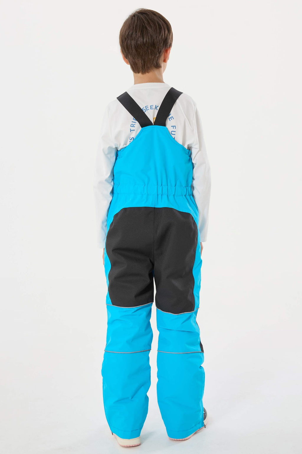 Off White Reflective Waterproof Ski Bibs Durable Snow Bibs