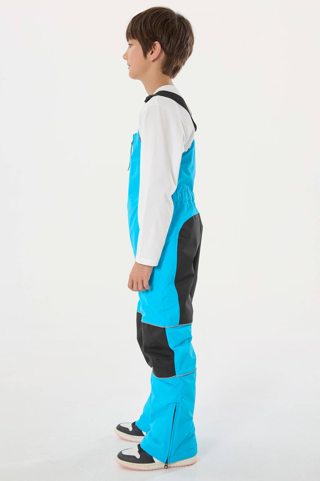 Navy Blue Reflective Waterproof Ski Bibs Durable Snow Bibs