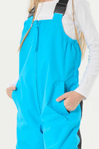 Girls’ Sky Blue Waterproof Snow Bibs Reflective Durable Ski Bibs - Gsou Snow