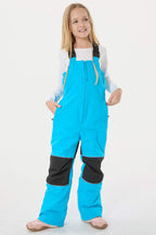 Girls’ Off White Waterproof Snow Bibs Reflective Durable Ski Bibs - Gsou Snow