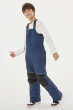 Boys’ Navy Blue Waterproof Snow Bibs Reflective Durable Ski Bibs - Gsou Snow