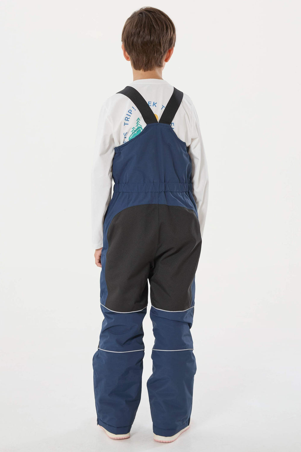 Boys’ Navy Blue Waterproof Snow Bibs Reflective Durable Ski Bibs - Gsou Snow