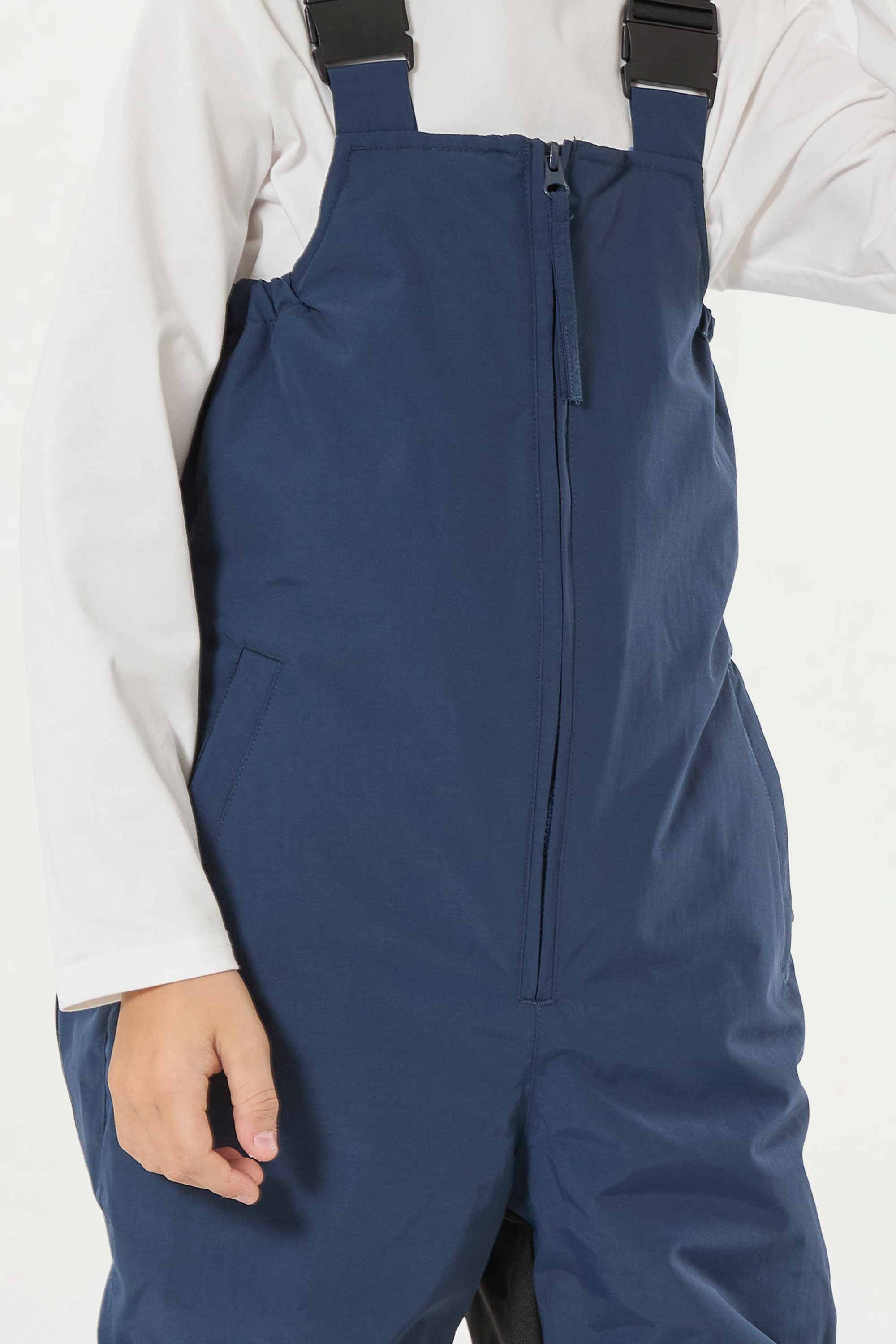 Navy Blue Reflective Waterproof Ski Bibs Durable Snow Bibs
