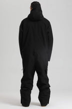 Men's Black Insulated Color-block Ski Suit Utility Baggy One-Piece Snowboard Suit - Gsou Snow