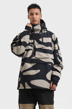 Men's Klein Blue Asymmetrical Kangaroo Pocket Snow Anoraks Waterproof Insulated Ski Anoraks - Gsou Snow