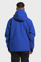 Men's Pink Asymmetrical Kangaroo Pocket Snow Anoraks Waterproof Insulated Ski Anoraks - Gsou Snow