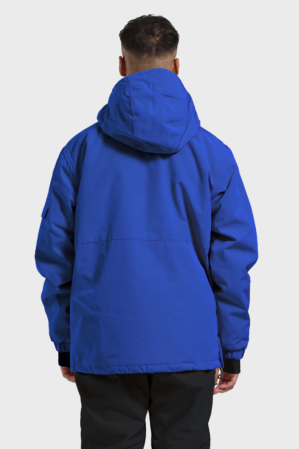 Men's Brown Asymmetric Kangaroo Pocket Ski Anorak Waterproof Insulated Snow Anoraks