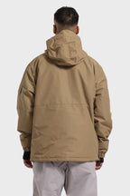 Men's White Asymmetrical Kangaroo Pocket Snow Anoraks Waterproof Insulated Ski Anoraks - Gsou Snow