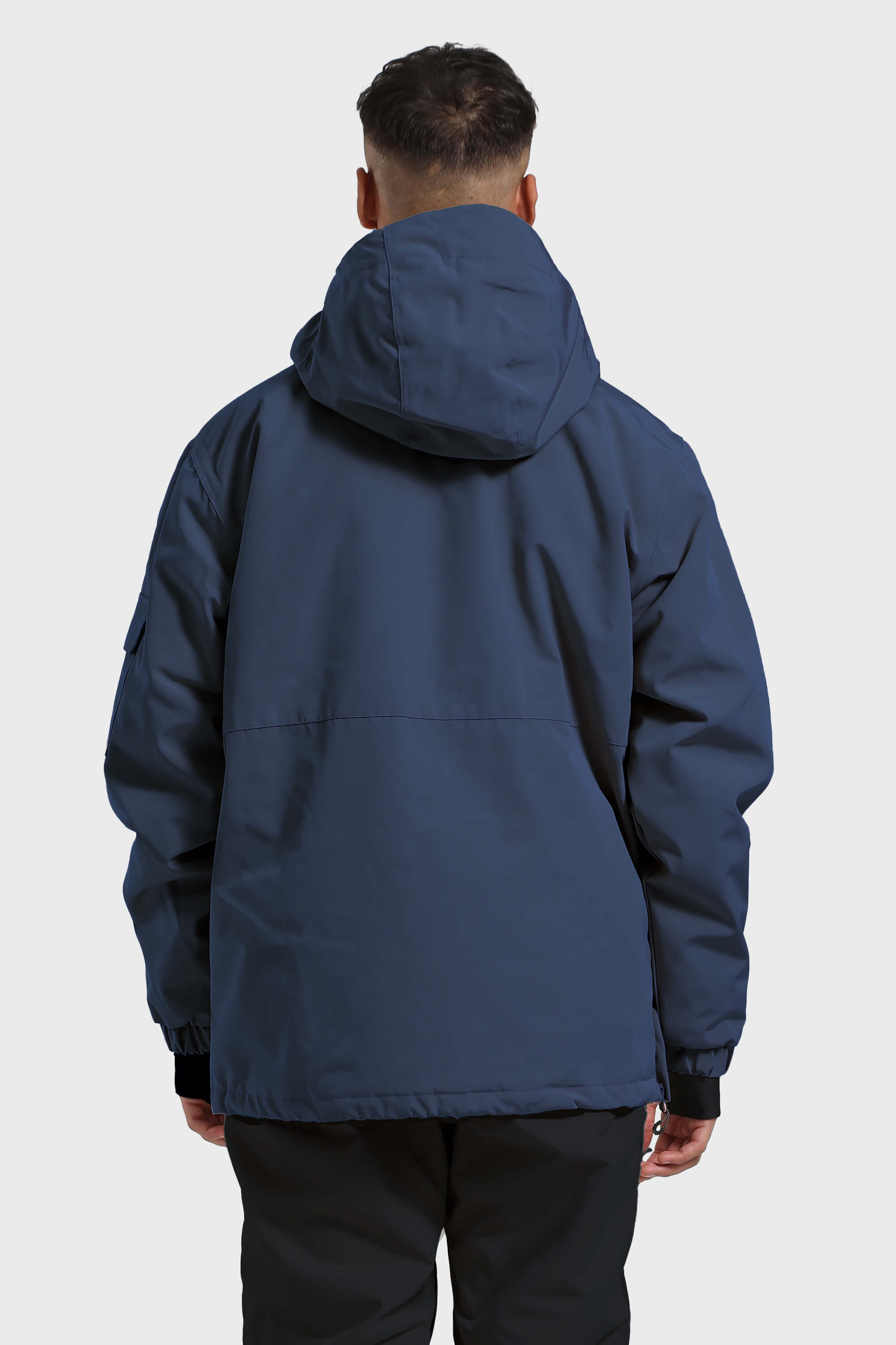 Men's Brown Asymmetric Kangaroo Pocket Ski Anorak Waterproof Insulated Snow Anoraks