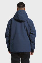 Men's White Asymmetric Kangaroo Pocket Ski Anorak Waterproof Insulated Snow Anoraks