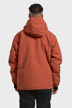 Men's Black Asymmetric Kangaroo Pocket Ski Anorak Waterproof Insulated Snow Anoraks