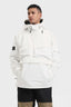 Men's White Asymmetrical Kangaroo Pocket Snow Anoraks Waterproof Insulated Ski Anoraks - Gsou Snow