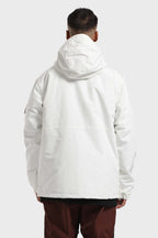 Men's Pink Asymmetric Kangaroo Pocket Ski Anorak Waterproof Insulated Snow Anoraks