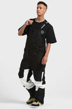 Men's Black & White Versatile Multi-Pocket Ski Bibs Snow Bibs