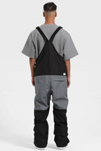 Men's Fuchsia & Capri Lightweight Waterproof Snow Bibs Ski Bibs - Gsou Snow