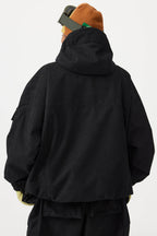 Women's Off White Waterproof Corduroy Batwing Sleeve Large Pocket Snow Jacket - Gsou Snow