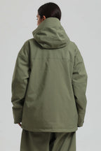 Women's Army Green Multi-Pocket Dual-Vent Snow Jacket Waterproof Insulated Ski Jacket - Gsou Snow