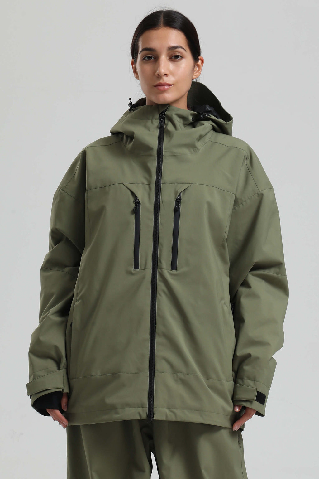 Women's Off White Multi-Pocket Dual-Vent Ski Jacket Waterproof Insulated Snow Jacket