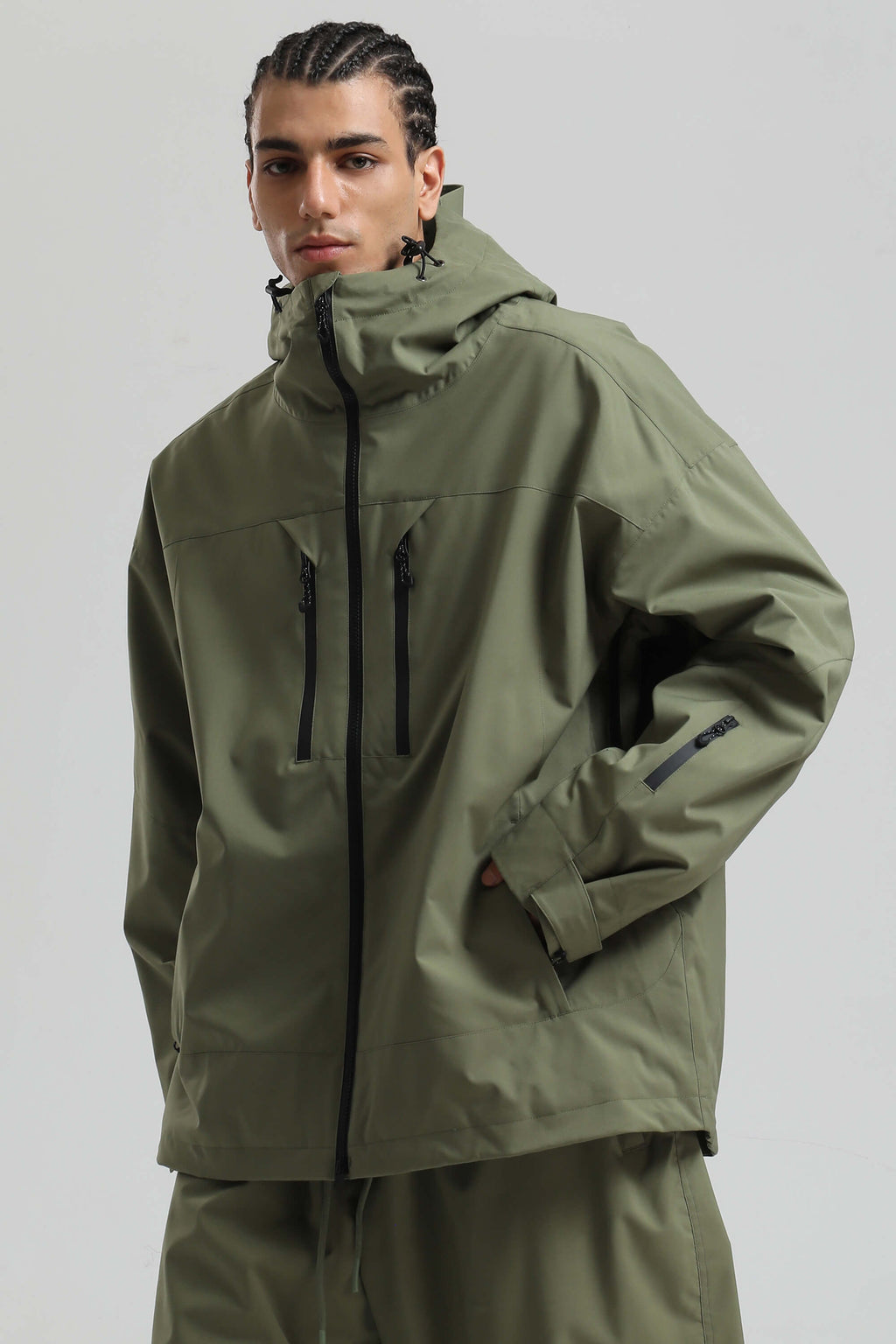 Men's Black Multi-Pocket Dual-Vent Snow Jacket Waterproof Insulated Ski Jacket - Gsou Snow