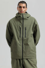 Men's Army Green Multi-Pocket Dual-Vent Snow Jacket Waterproof Insulated Ski Jacket - Gsou Snow