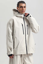 Men's Army Green Multi-Pocket Dual-Vent Ski Jacket Waterproof Insulated Snow Jacket