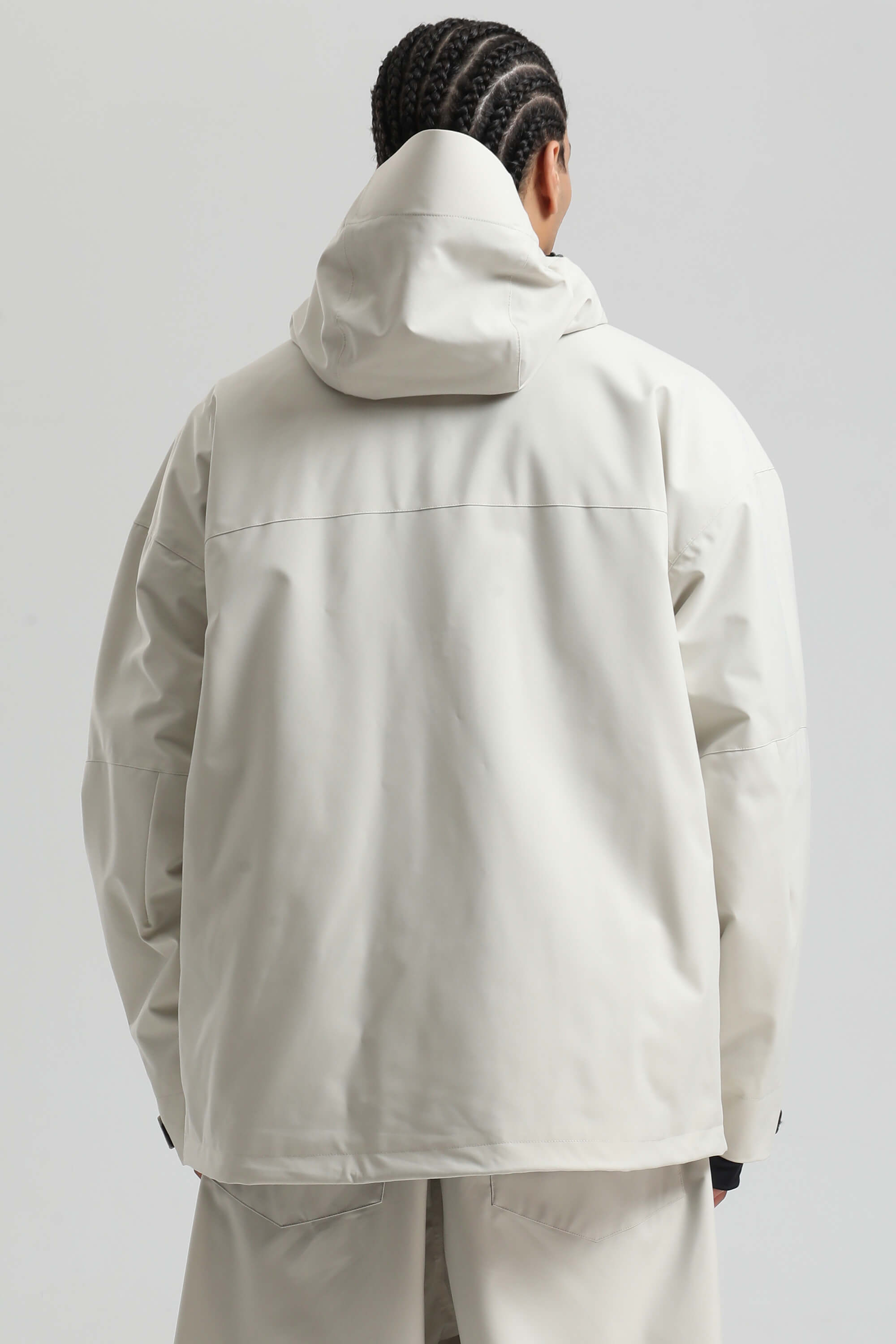 Men's Off White Multi-Pocket Dual-Vent Snow Jacket Waterproof Insulated Ski Jacket - Gsou Snow
