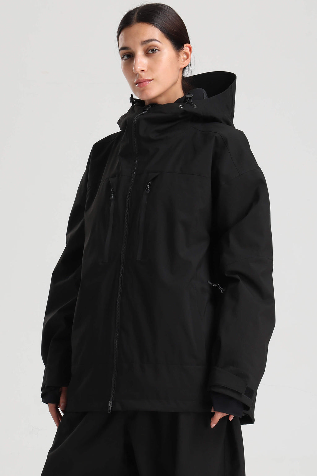 Women's Black Multi-Pocket Dual-Vent Snow Jacket Waterproof Insulated Ski Jacket - Gsou Snow