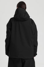 Women's Black Multi-Pocket Dual-Vent Snow Jacket Waterproof Insulated Ski Jacket - Gsou Snow