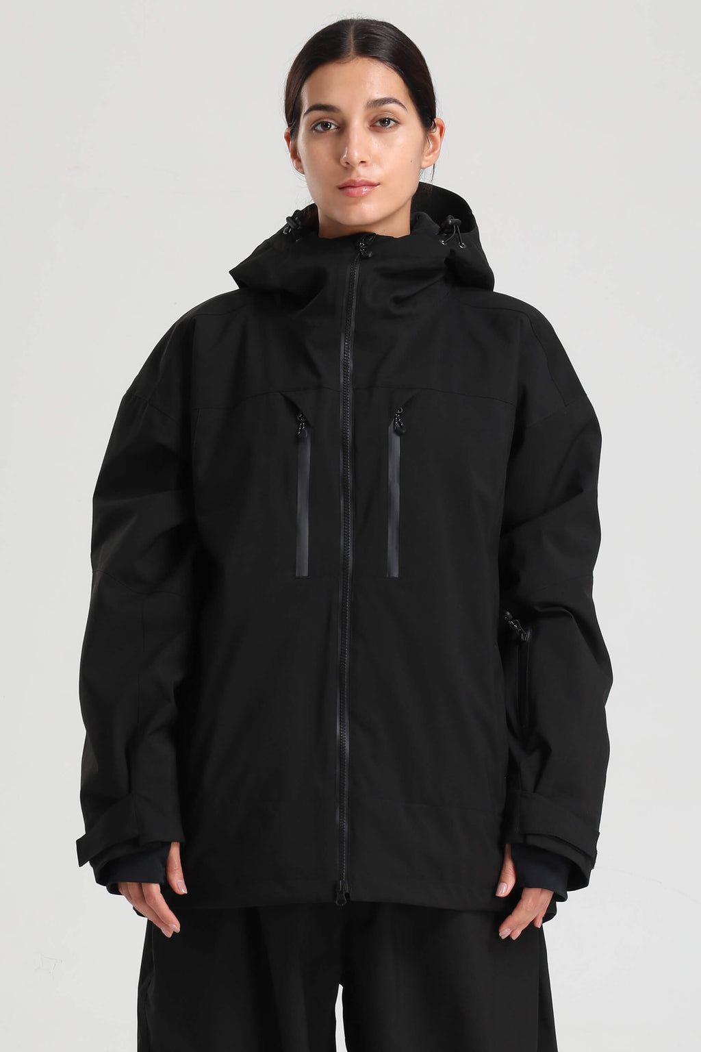 Women's Black Multi-Pocket Dual-Vent Snow Jacket Waterproof Insulated Ski Jacket - Gsou Snow