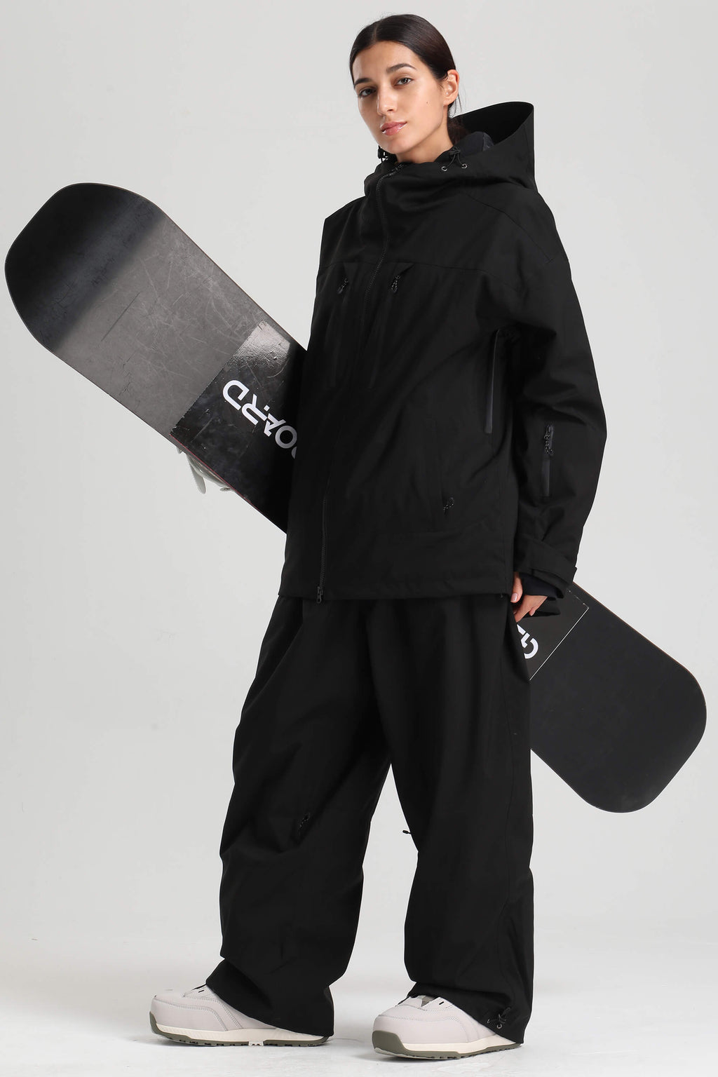 Women's Black Multi-Pocket Dual-Vent Snow Jacket Waterproof Insulated Ski Jacket - Gsou Snow