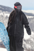 Women's Army Green Multi-Pocket Dual-Vent Ski Jacket Waterproof Insulated Snow Jacket