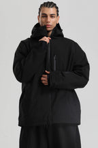 Men's Khaki Multi-Pocket Dual-Vent Ski Jacket Waterproof Insulated Snow Jacket