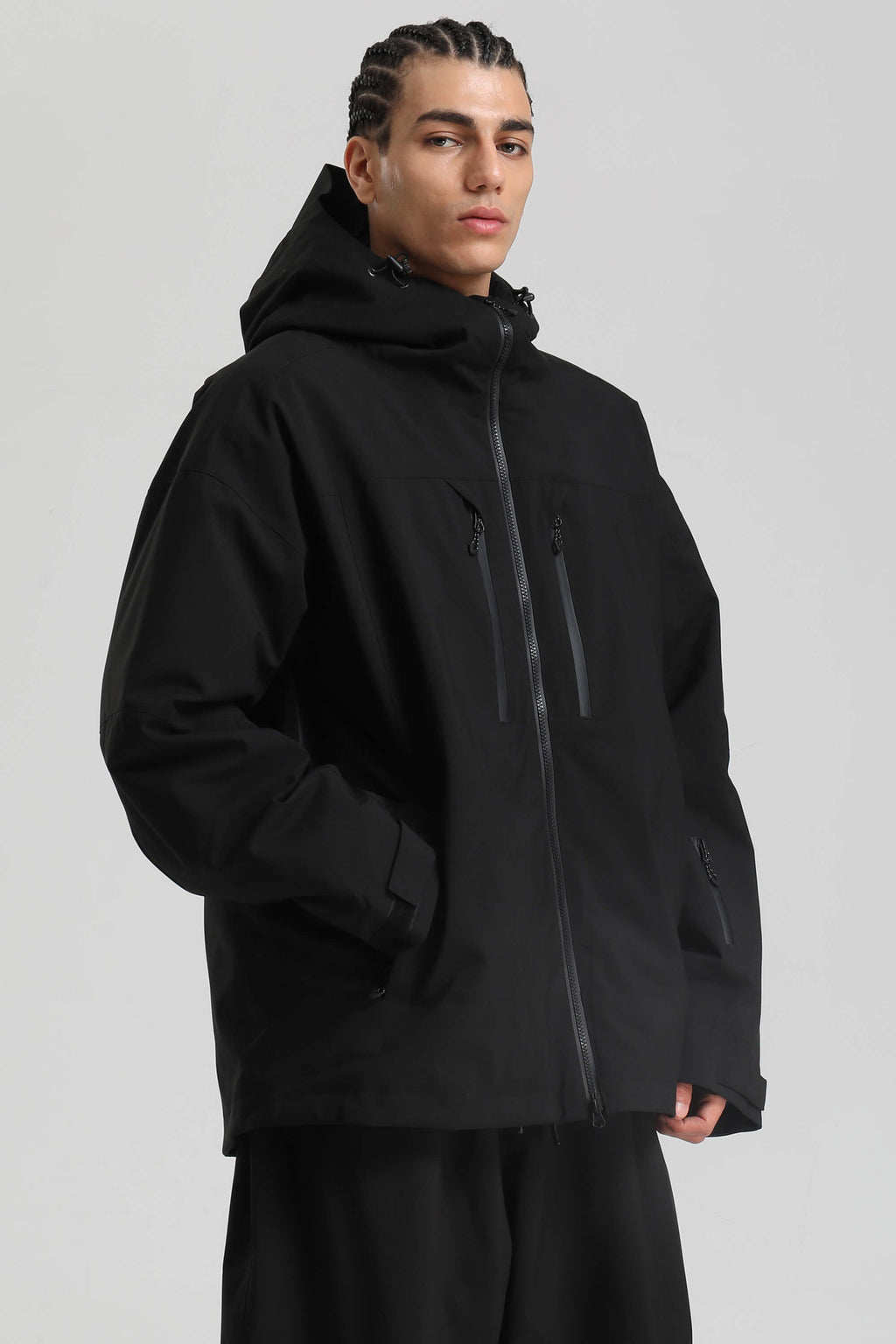 Men's Off White Multi-Pocket Dual-Vent Ski Jacket Waterproof Insulated Snow Jacket