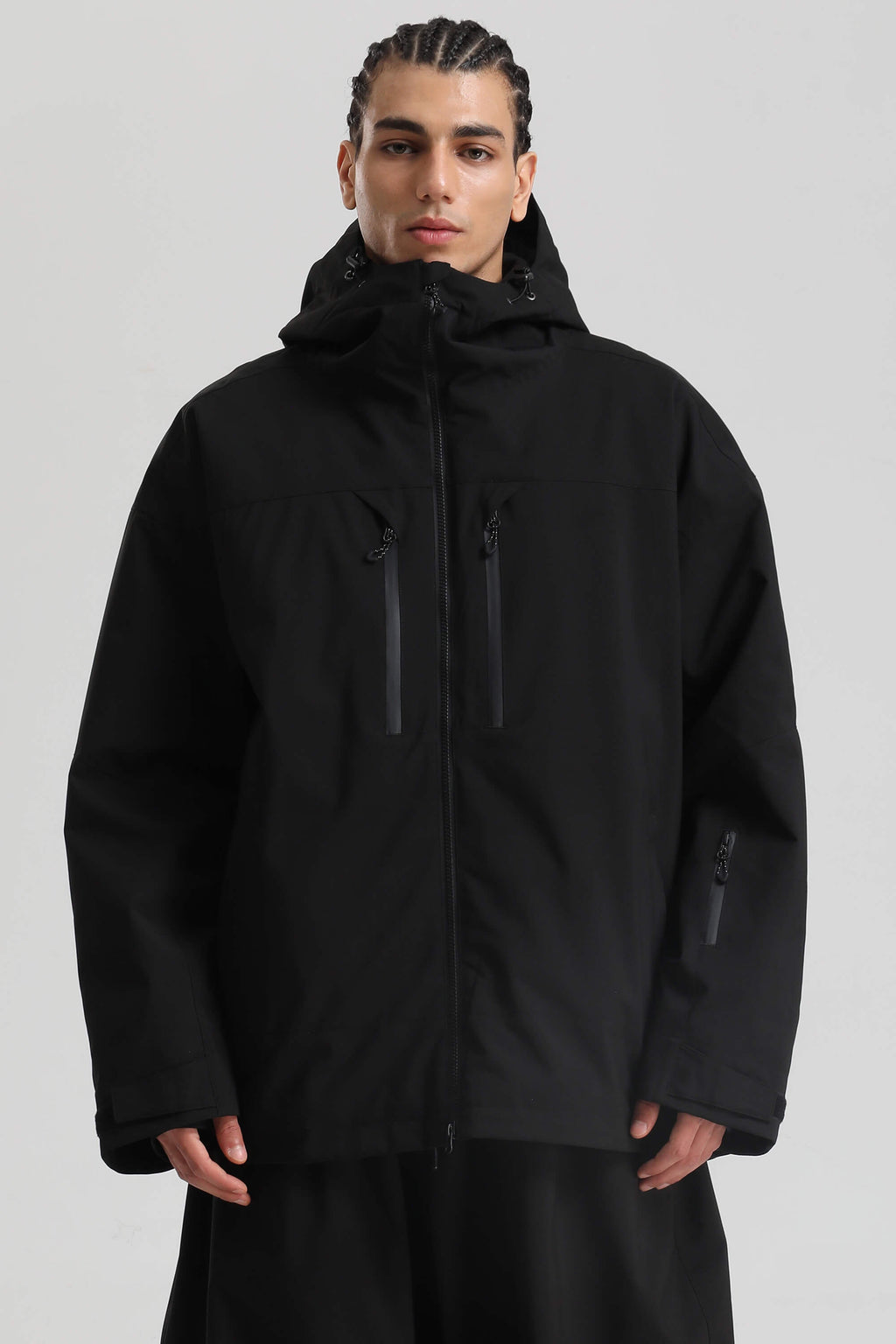 Men's Black Multi-Pocket Dual-Vent Snow Jacket Waterproof Insulated Ski Jacket - Gsou Snow