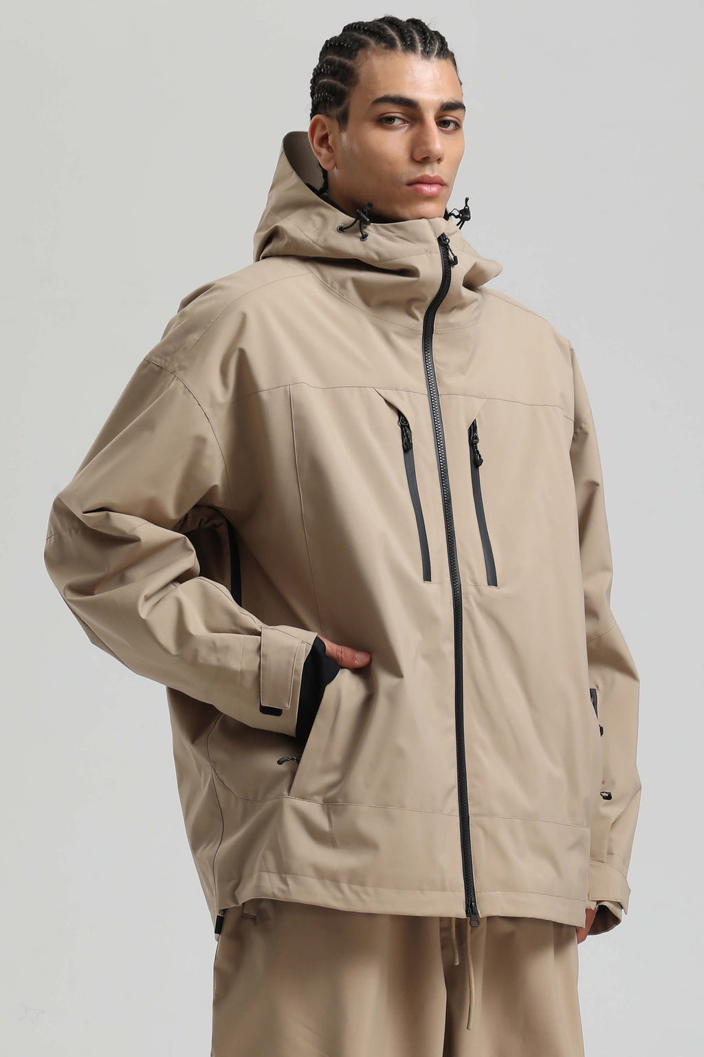 Men's Army Green Multi-Pocket Dual-Vent Ski Jacket Waterproof Insulated Snow Jacket