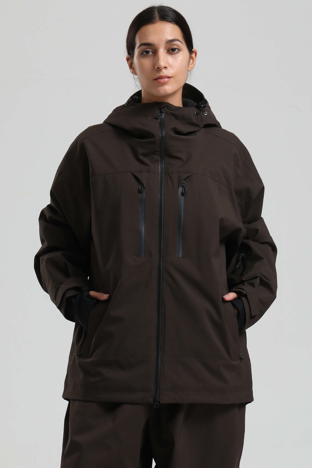 Women's Coffee Multi-Pocket Dual-Vent Snow Jacket Waterproof Insulated Ski Jacket - Gsou Snow