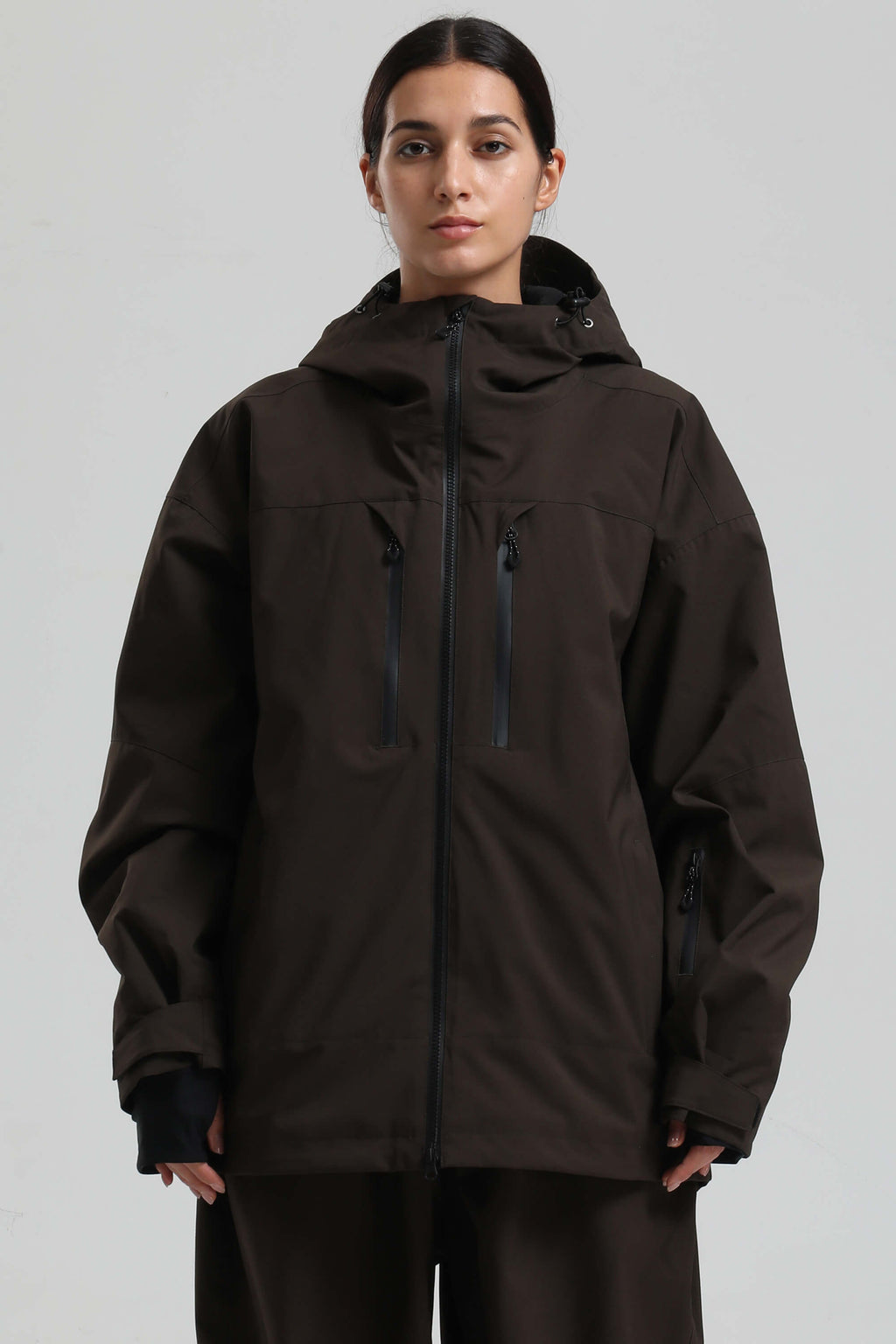 Women's Coffee Multi-Pocket Dual-Vent Snow Jacket Waterproof Insulated Ski Jacket - Gsou Snow