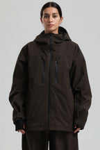 Women's Coffee Multi-Pocket Dual-Vent Snow Jacket Waterproof Insulated Ski Jacket - Gsou Snow