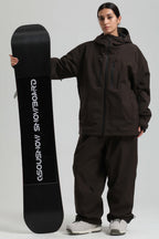 Women's Coffee Multi-Pocket Dual-Vent Snow Jacket Waterproof Insulated Ski Jacket - Gsou Snow